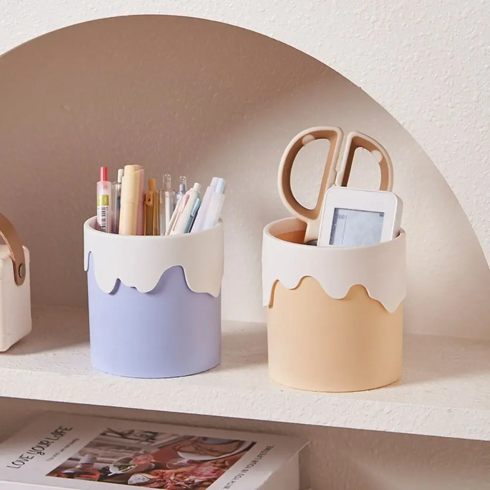 Interesting Snail Pen Holder Plastic Student Pencil Storage Box Tabletop Storage Multi-functional Stationery Organizer