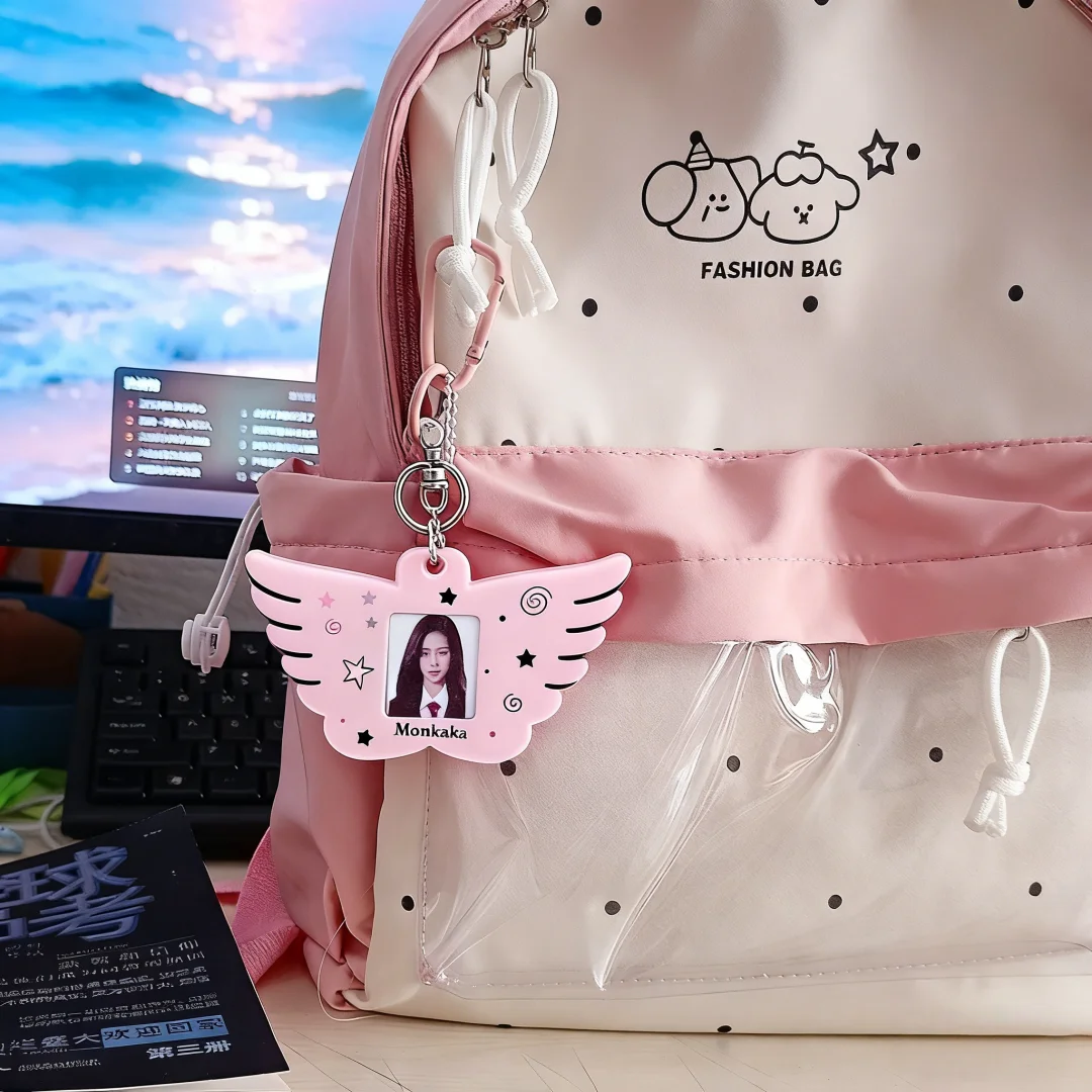 

K-Pop Idol Photo Card Holder Keychain 1 Inch Card Sleeve Photo Album Frame Bag Pendant Decoration