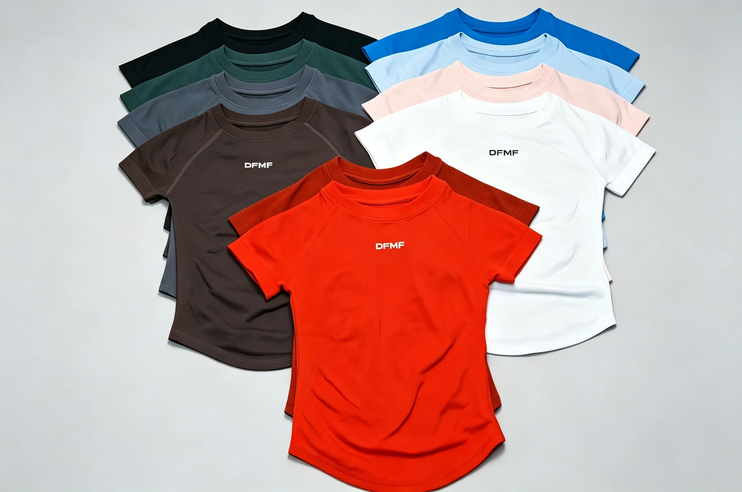 DFMF Women Elastic Slim Short Sleeve T-Shirt Soft Breathable Quick Dry Moisture Wicking Activewear Gym Yoga Running