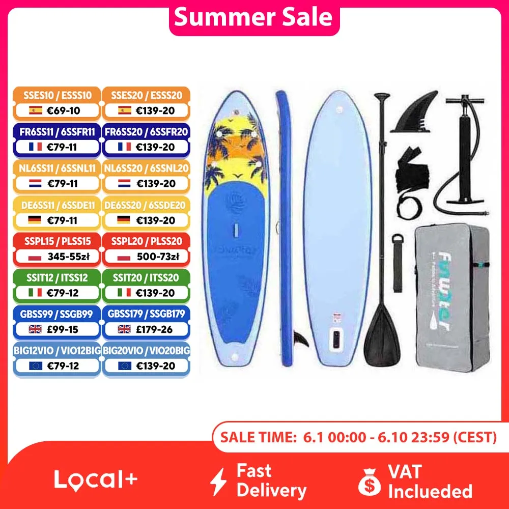 FunWater gonflable Stand Up Paddle Board planche à pagaie planche de Surf Surf Sup Board 320-385CM antidérapant Sport nautique Paddle Board