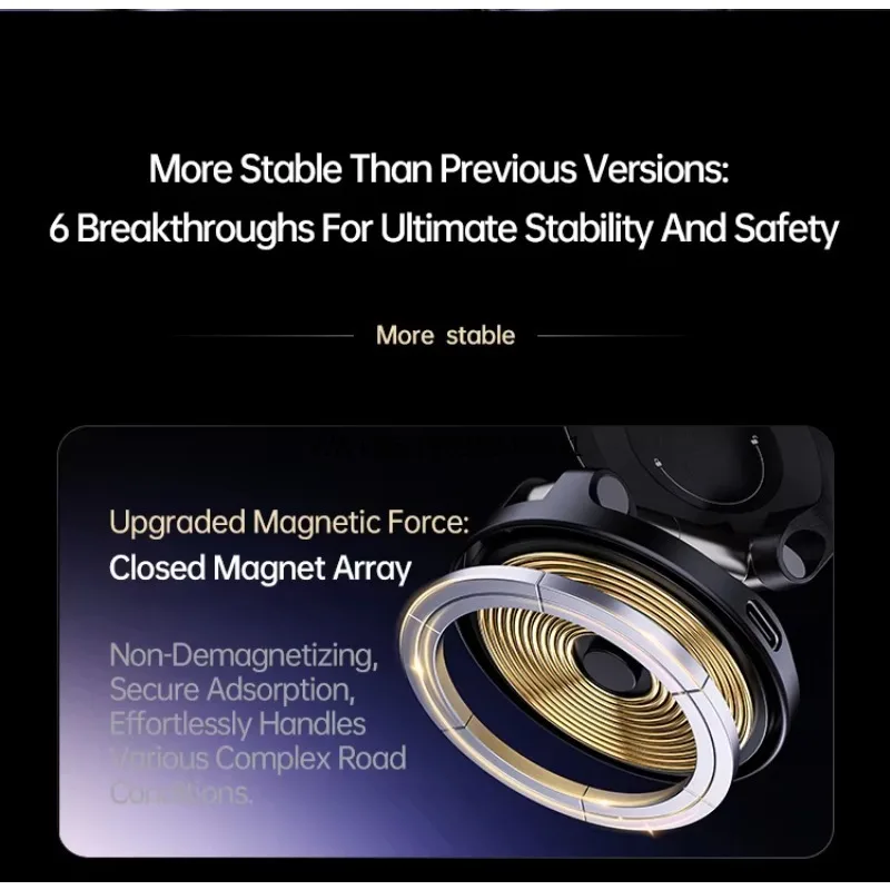 

X68w Charging Car Magnetic Phone Holder 360 Degree Rotating Magnetic Vacuum Suction Phone Mount Holder for All Phones