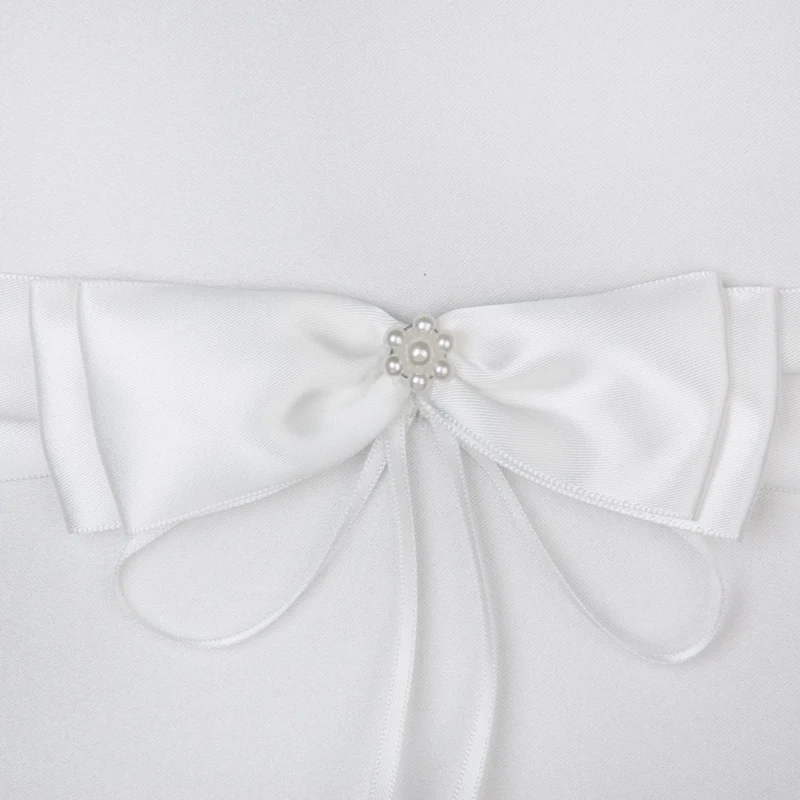 2X Faux Pearl Flower Wedding Flower Girl Basket Bowknot Decor Ivory