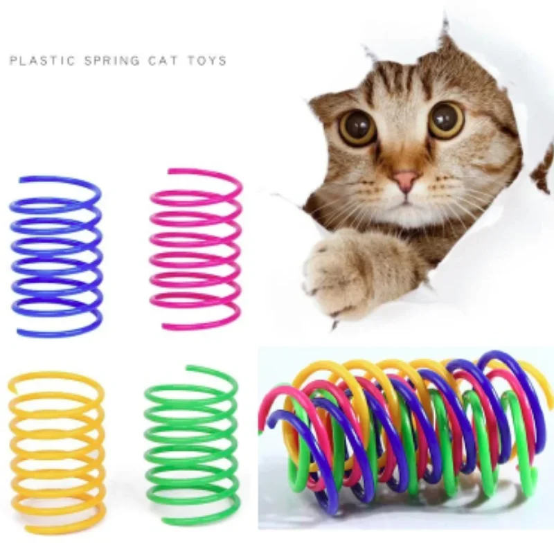 4/200 Stück interaktive bunte Spiralfedern für Kätzchen, Katzenspielzeug für Kätzchen und Katzen, Haustierprodukte