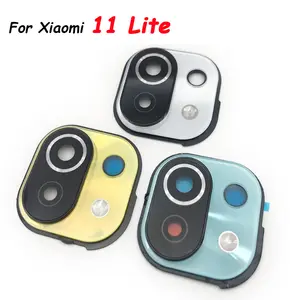 Bilashmart Xiaomi 11 Lite Housing Back Rear Camera Glass Lens With Cover Frame With Adhensive Sticker Xiaomi 11 Lite