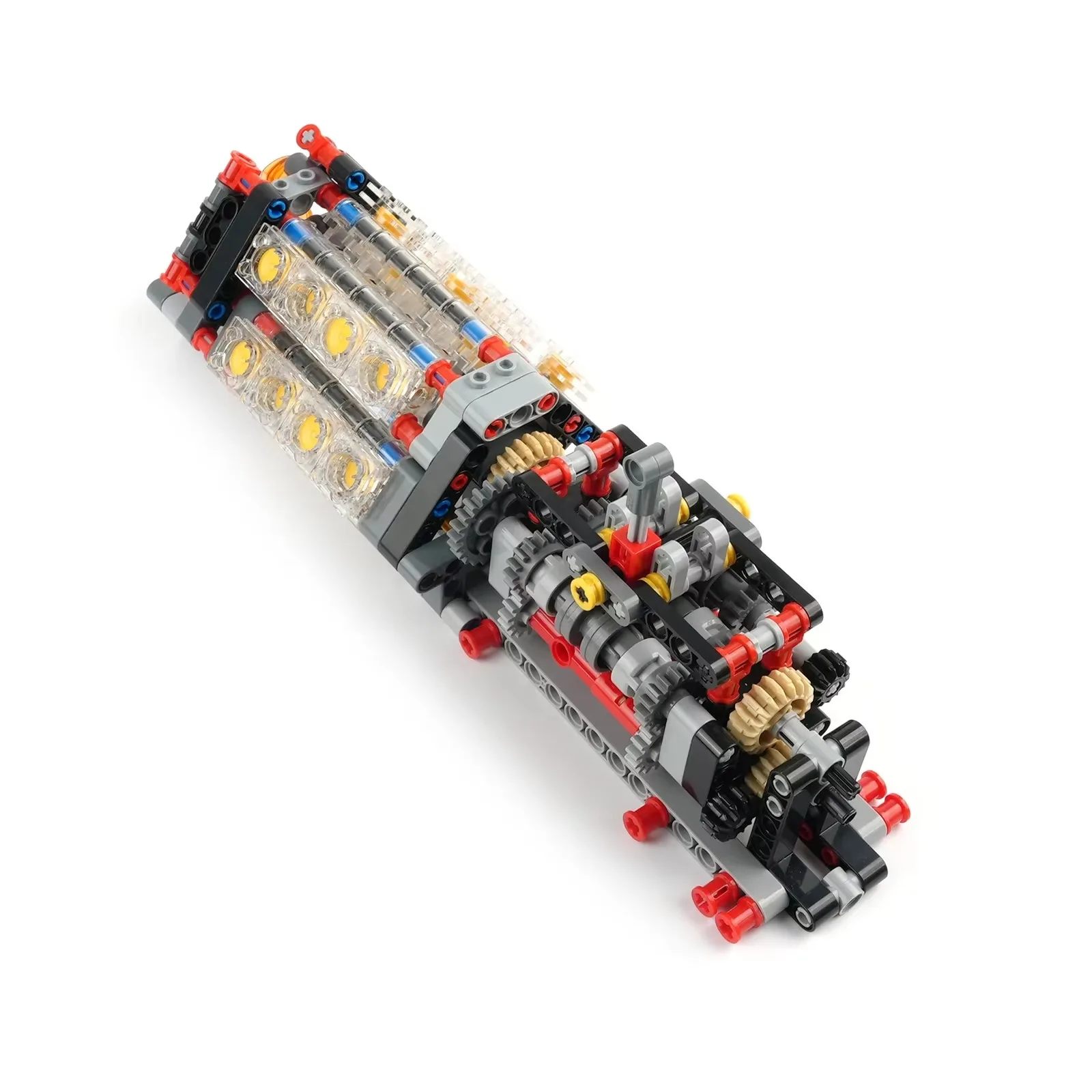 Transparentes V16-Motormodellbausatz mit 6-Gang-Getriebe, mechanische Montage, Lernspielzeug für Erwachsene