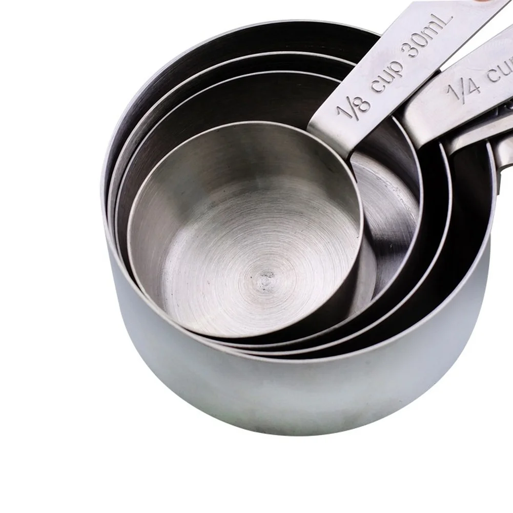 5 Piece Stainless Steel Measuring Spoon Set with Marked Metric and Units for Consistent Results in Recipe Preparation