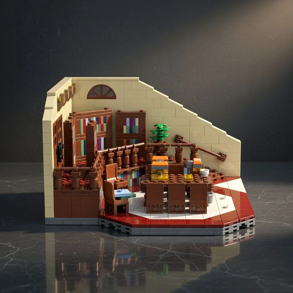 

Конструктор MOC «Винтажная библиотека старшей школы» A2279, модель-диорама для сборки, декор для рабочего стола, подарок для взрослых