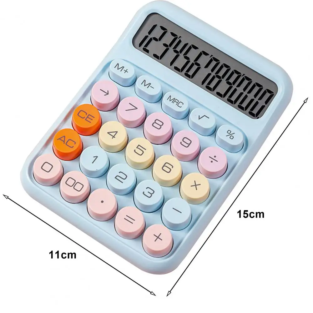 Lightweight Calculator Colorful Mechanical Pushbutton Calculator with Lcd Display Big Buttons Compact Size Portable for Easy