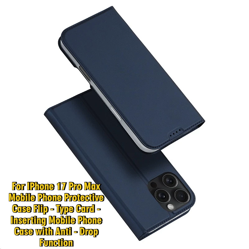 

For IPhone 17 Pro Max Mobile Phone Protective Case Flip-Type Card-Inserting Mobile Phone Case with Anti-Drop Function