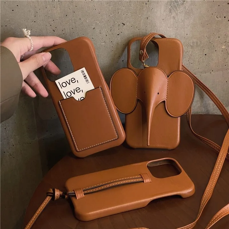 Custodia per telefono di marca per iPhone 16, borsa per elefanti, preferita dalla signora, Cover creativa, 14 Pro, 13 ProMax, 12, 15 Pro Max Fashion