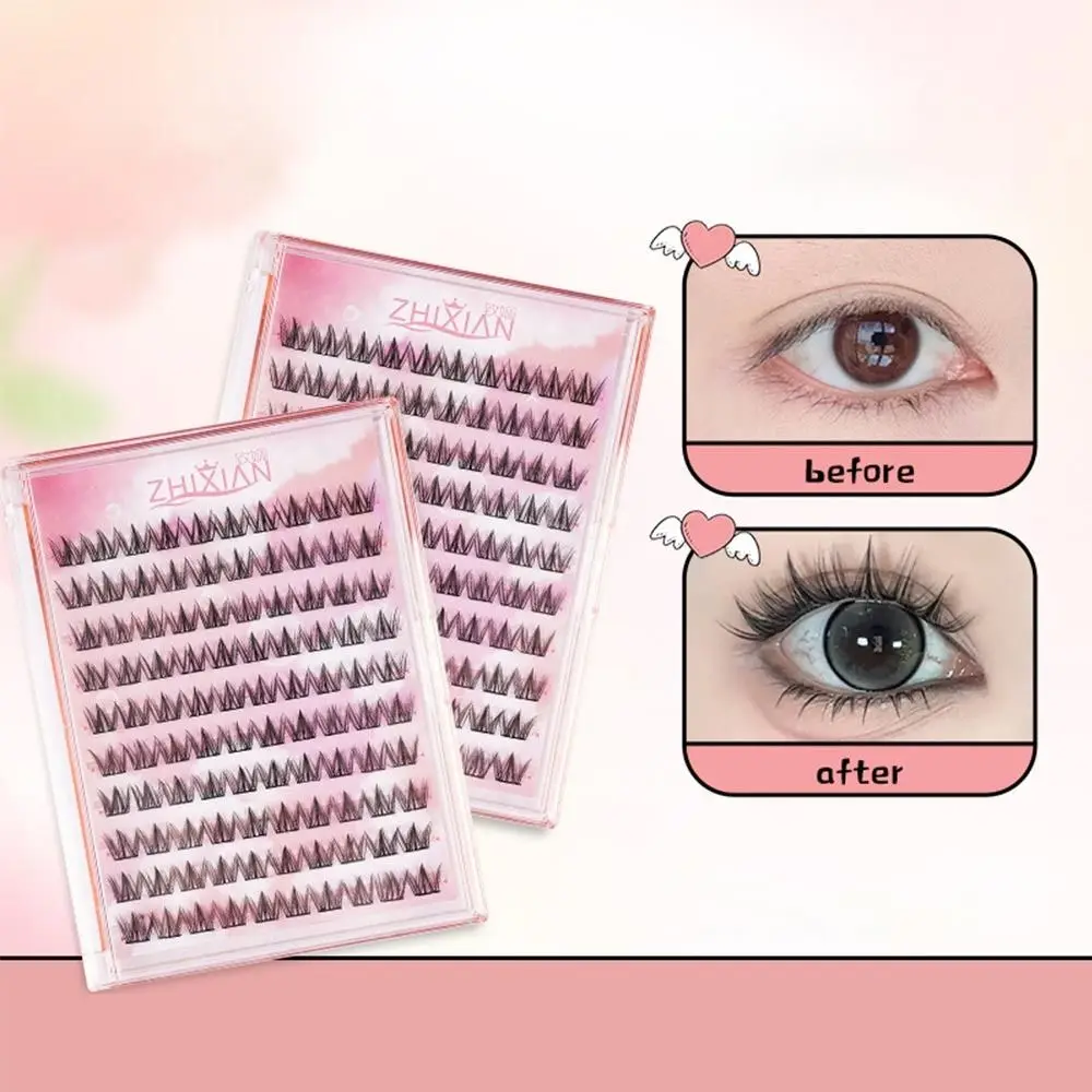 With Jelly Glue Strips Manga Lashes Glue Free Anime Cosplay 3D False Eyelashes Nude Makeup Multiple Styles Cat Elf Eyelashes