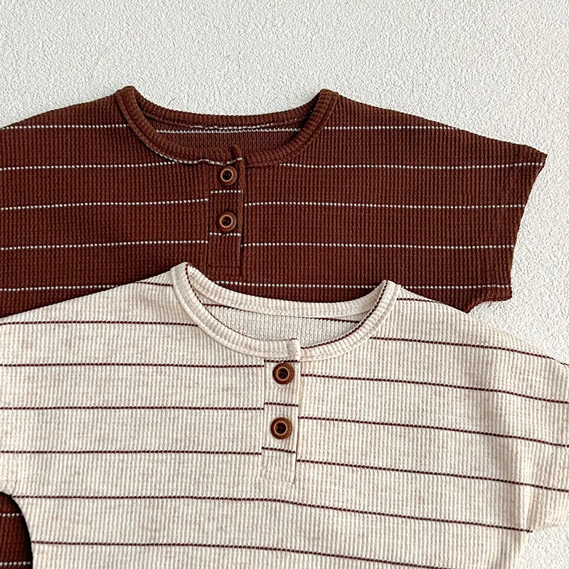 Summer Kids Baby Boys Girls Short Sleeve Stripe T-shirt + Shorts Clothing Sets Infant Baby Girls Boys Children\'s Clothes Suit