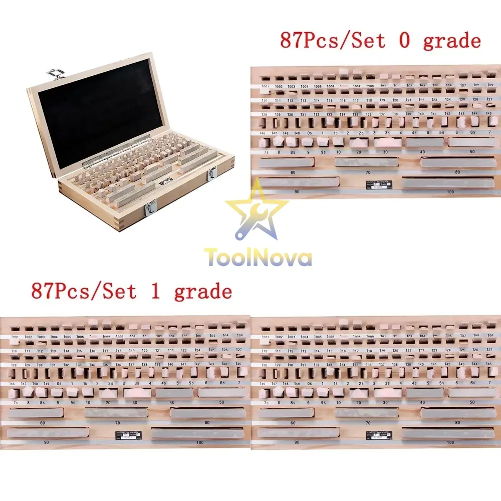SHAHE Block Gauge 87Pcs/Set 1 Grade 0 Grade Caliper Block Gauge Inspection Block Gauge