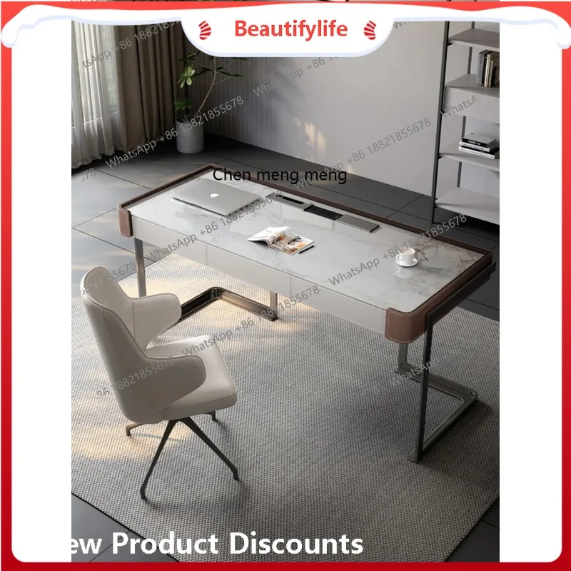 

A50 Italian minimalist rock slab desk and chair combination modern minimalist home study writing desk