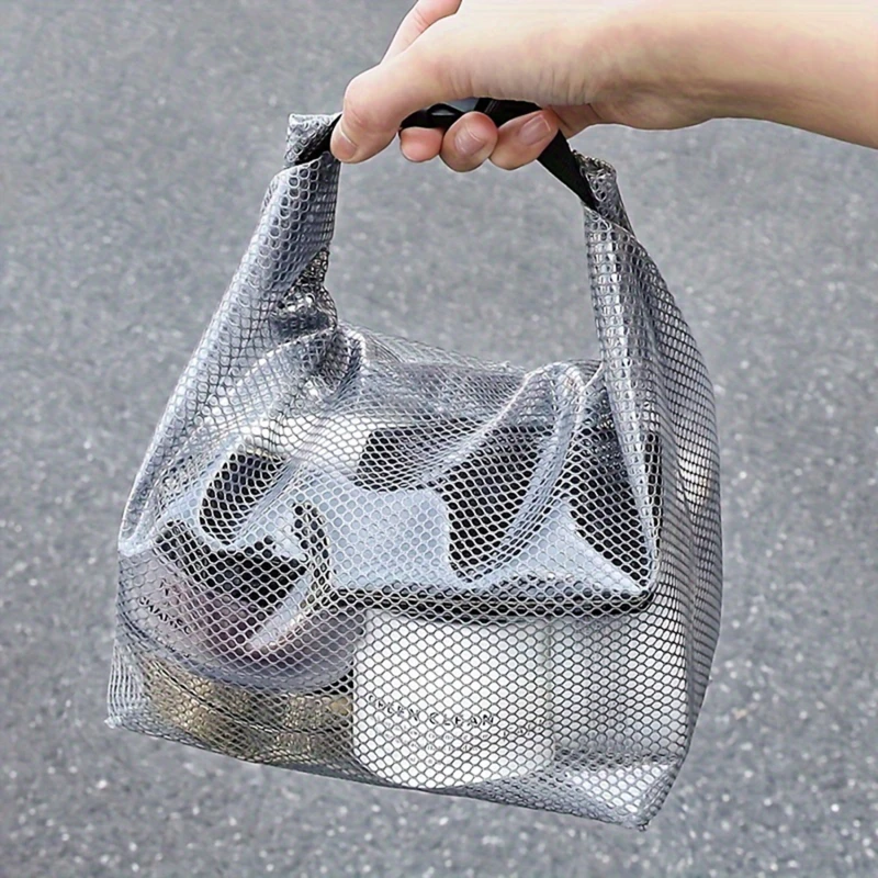 Mesh Shower Caddy Bag Portable Hanging Toiletry Bath Organizer For Travel Swimming Gym Camping College Dorms Beach