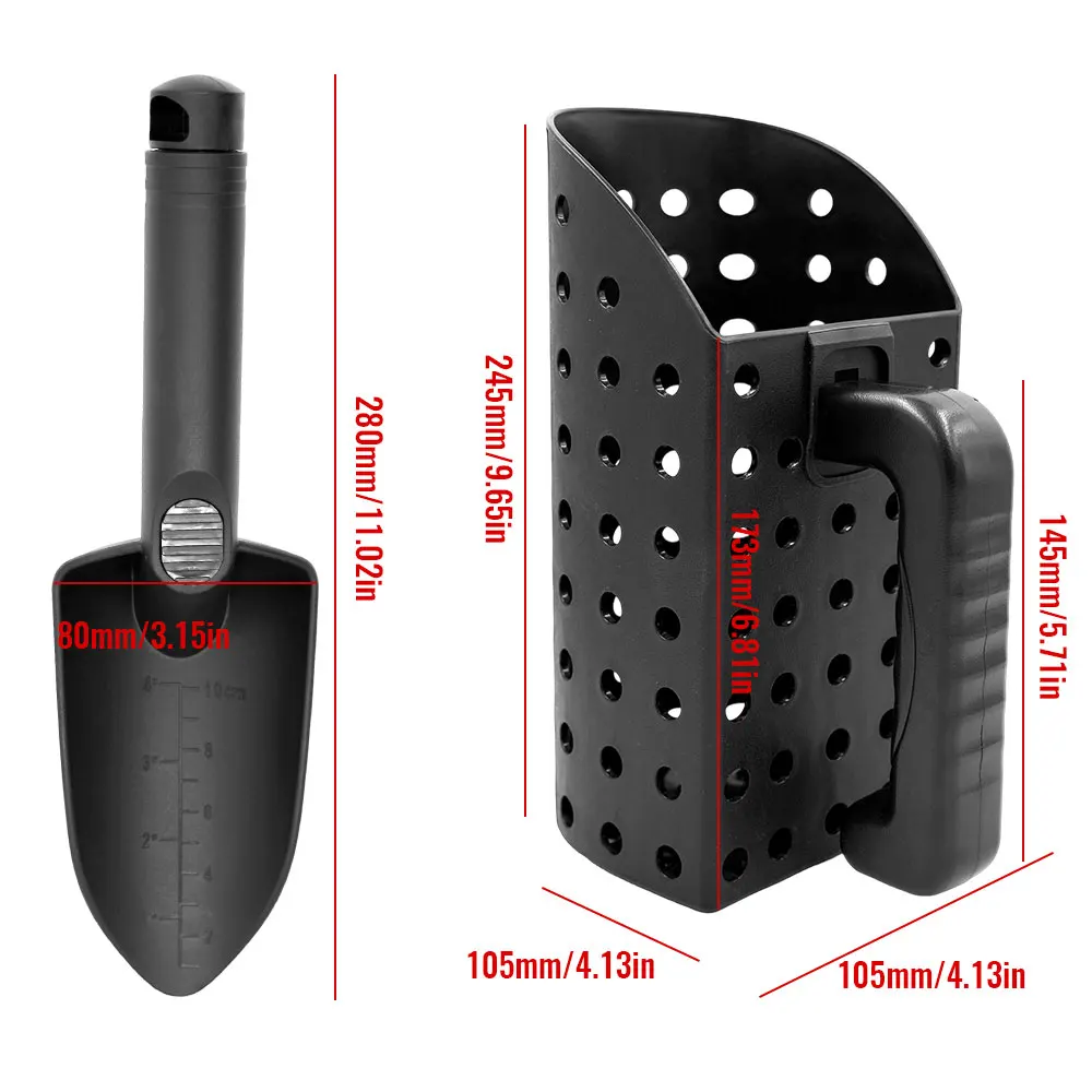Plastic Metal Detector Shovel Rust Resistant Compact Detecting Sifter Versatile Manual Sand Scoop Shovel for Outdoor Beach ABS