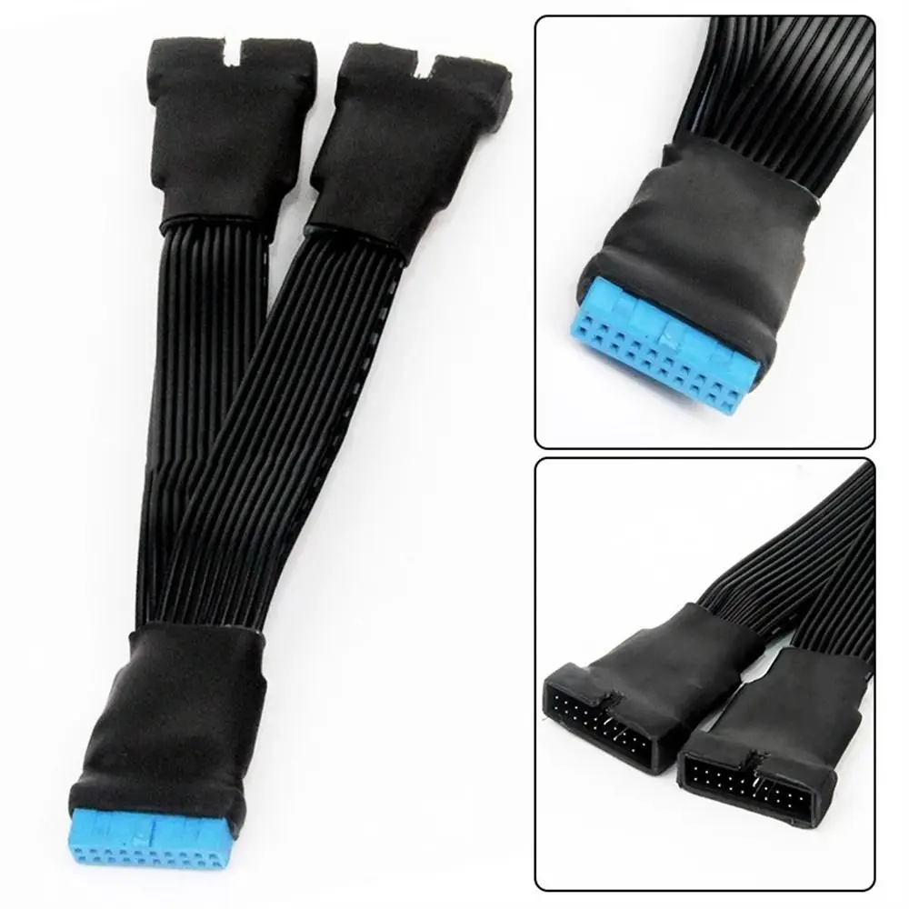 Two Small Mini USB 3.0 1 to 2 Adapter 19 Pin/20Pin Mainboard Cable Splitter Cable Extension Cable Internal Extension Header