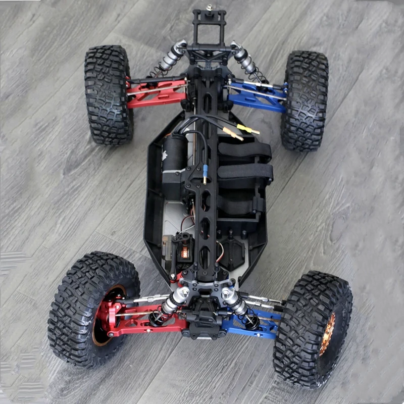 สวิงอาร์มมอเตอร์ไซค์ปีกนกด้านหน้าทำจากโลหะ2ชิ้นสำหรับ losi lasernut U4 4WD 1/10 mobil RC อุปกรณ์เสริมชิ้นส่วนอัพเกรด