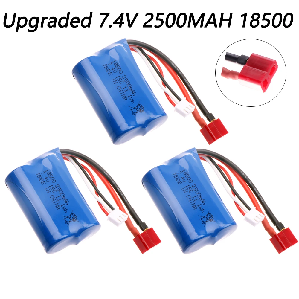 7.4v 2500mAh 18500 Li-ion battery For HBX 16889 16889A 16890 16890A SG1601 SG1602 1/16 RC truck/cars spare parts 2S 7.4V Battery