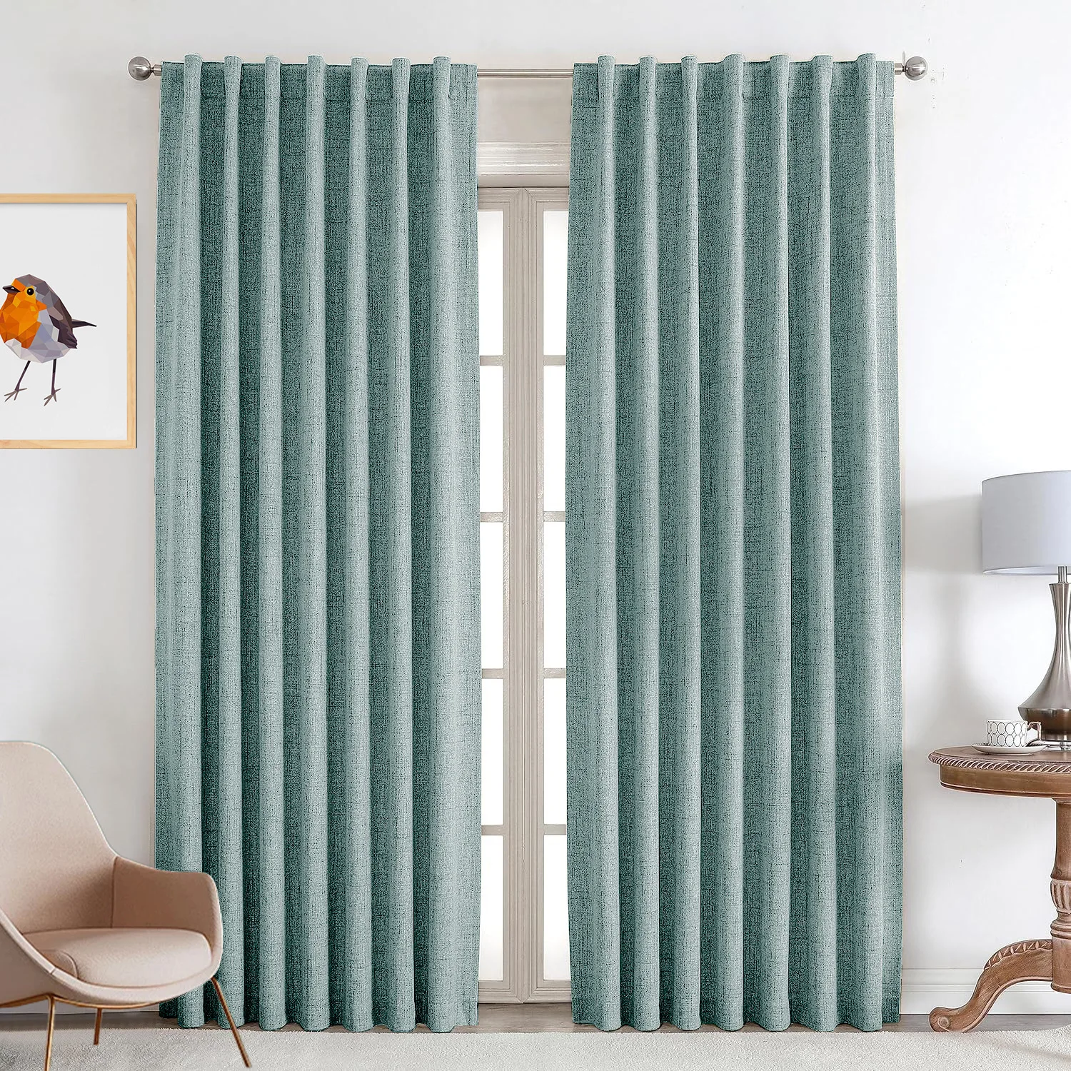 Custom 100% full blackout coating foreign trade linen curtains color linen cotton linen curtains finished products