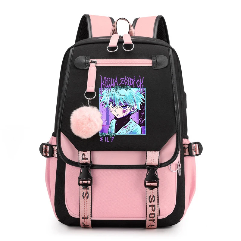 New Anime Killua Zoldyck Printing Backpack Canvas Boy Girl School Bag Travel Bag Laptop Bag Daily Backpack