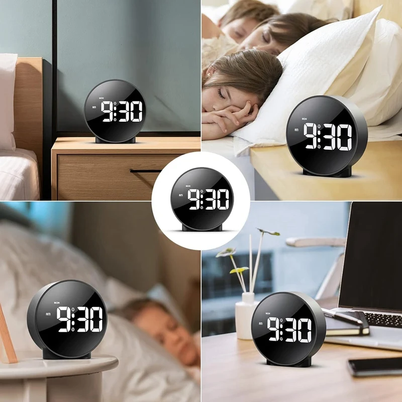 Alarm Clock Digital Travel Alarm Clocks Bedside Battery Mains Powered Dual Loud Alarms For Heavy Sleepers Clock