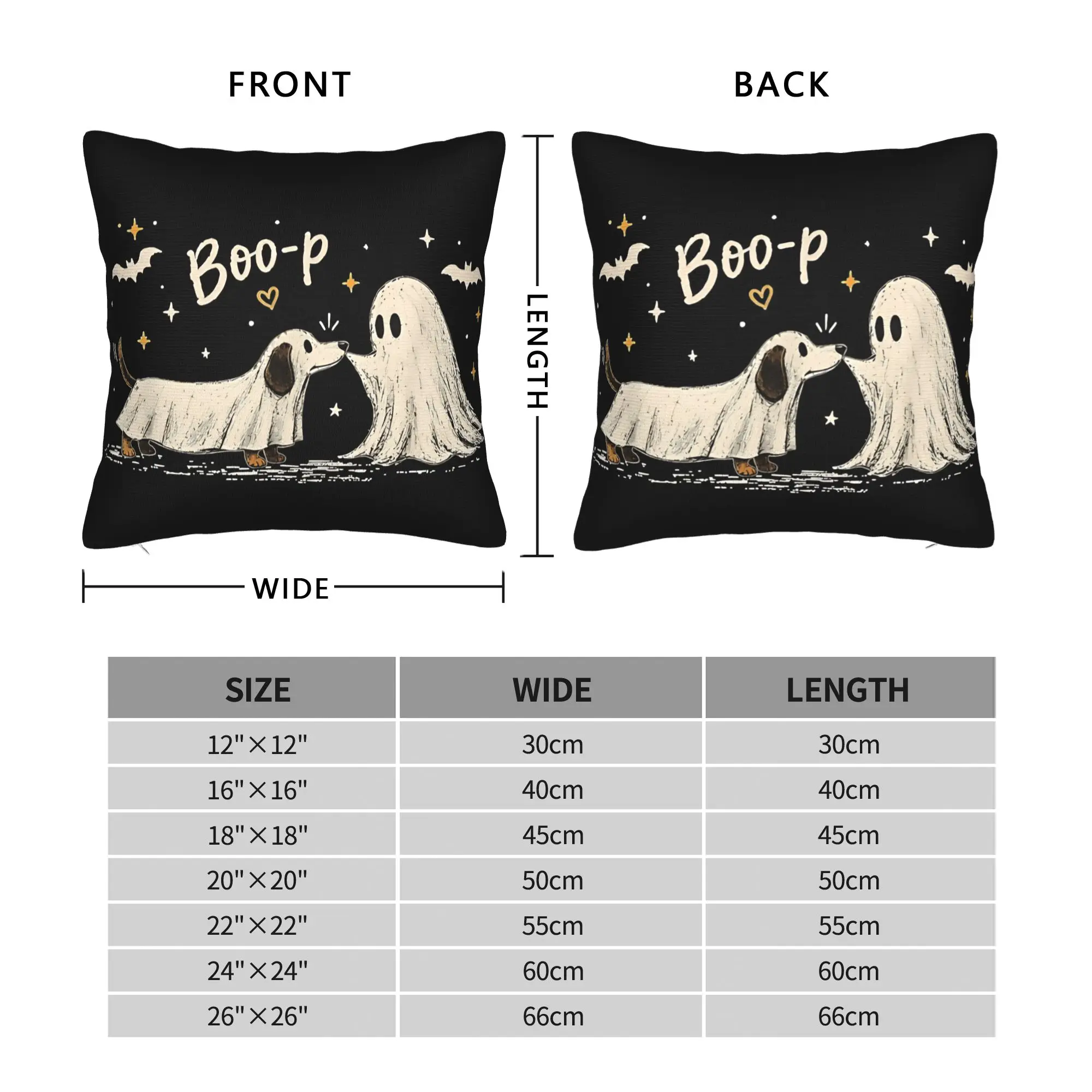 Pillow Cover Retro Boo Boo p Dog Ghost Funny Halloween  Novelty Pillow Case For Sofa Couch Bed Living Room Pillowcases