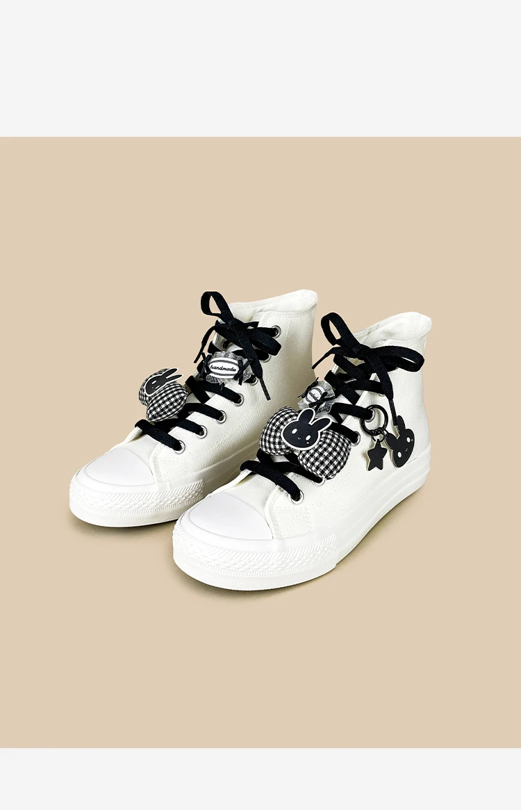 Amy and Michael Sweet Lolita Flache High-Top-Canvas-Sneaker für Damen, Niedliche Schleife, Schnürschuhe, Freizeitschuhe für Mädchen, Alltagsschuhe – Detail 11