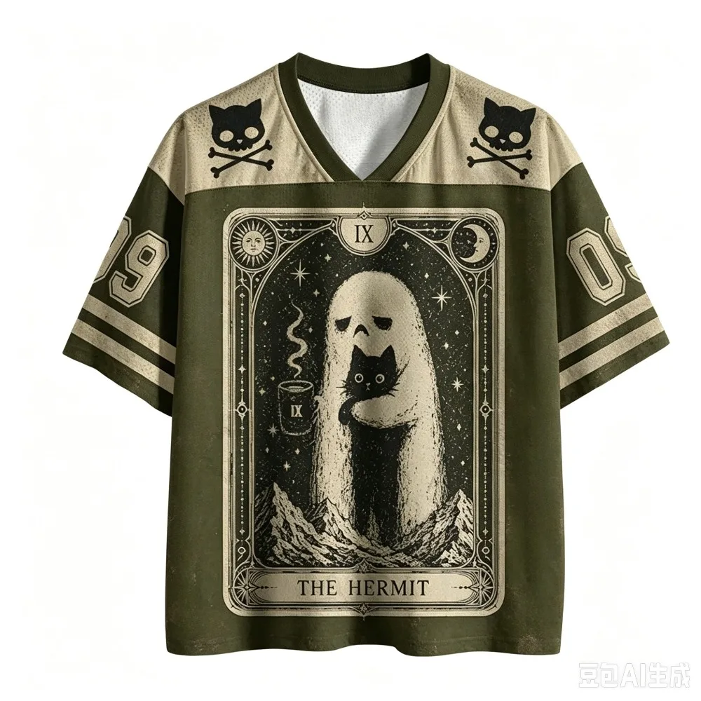 Retro Japanisches Halloween-Geister 3D-Druck Sportliches Schnelltrocknendes Atmungsaktives V-Ausschnitt T-Shirt für Männer und Frauen im Lässigen Trendigen Stil – Detail 3