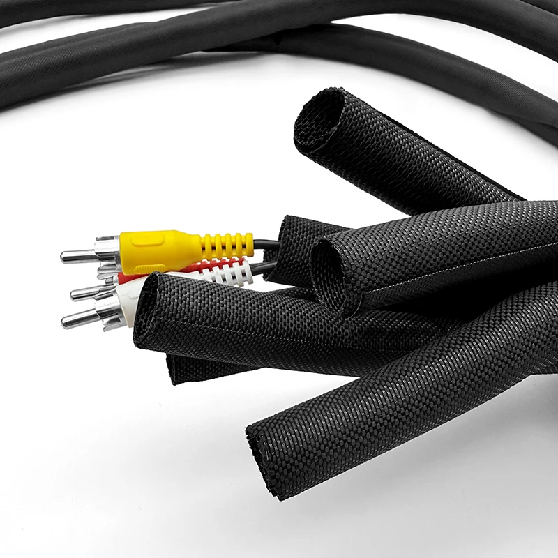 

Split Overlap Self-Closing Cable Loom PET Braided Sleeve Expandable Wearproof Corrosion Resistant Flexible Anti-Dust Industrial