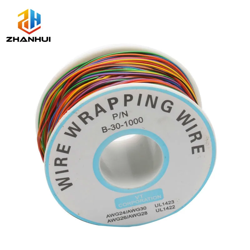Colorful 8-Wire Tinned Copper Test Cable B-30-1000 250M Insulated PCB Soldering Cable for Electronics