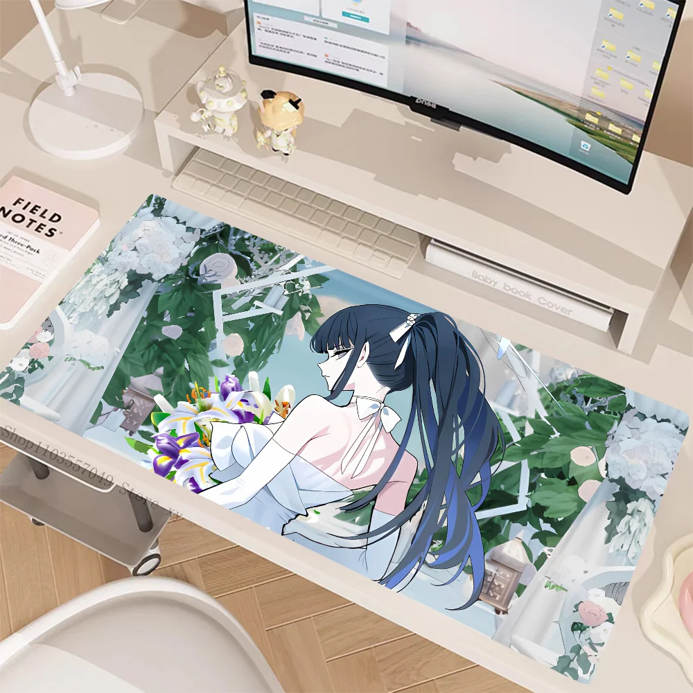 อะนิเมะเกม Blue Archive Joumae Saori Mousepad แผ่นรองเมาส์สําหรับเล่นเกมขนาดใหญ่ LockEdge หนาแป้นพิมพ์คอมพิวเตอร์โต๊ะ