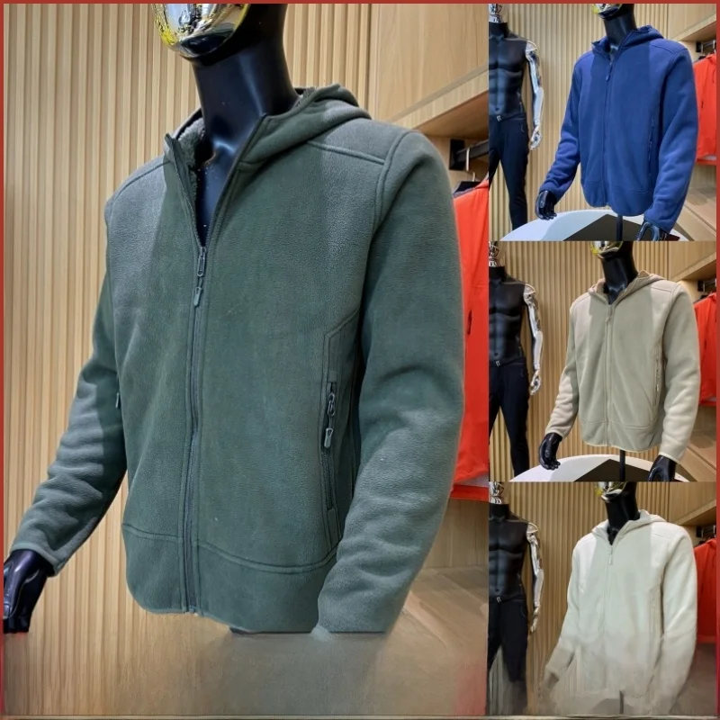 

Nordic High-End Outdoor Jaet Men's Winter Warm Fce Lined Lightweight Waed Soft Cozy Hooded Zipper Closure Coat