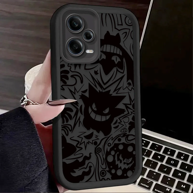 Luxury Pokemon Gengar Silicone Phone Case For Xiaomi POCO F6 X6 X5 X4 GT X3 NFC F3 F4 F5 M6 Pro 13T 12T 11T 13 12 11 Lite 5G NE