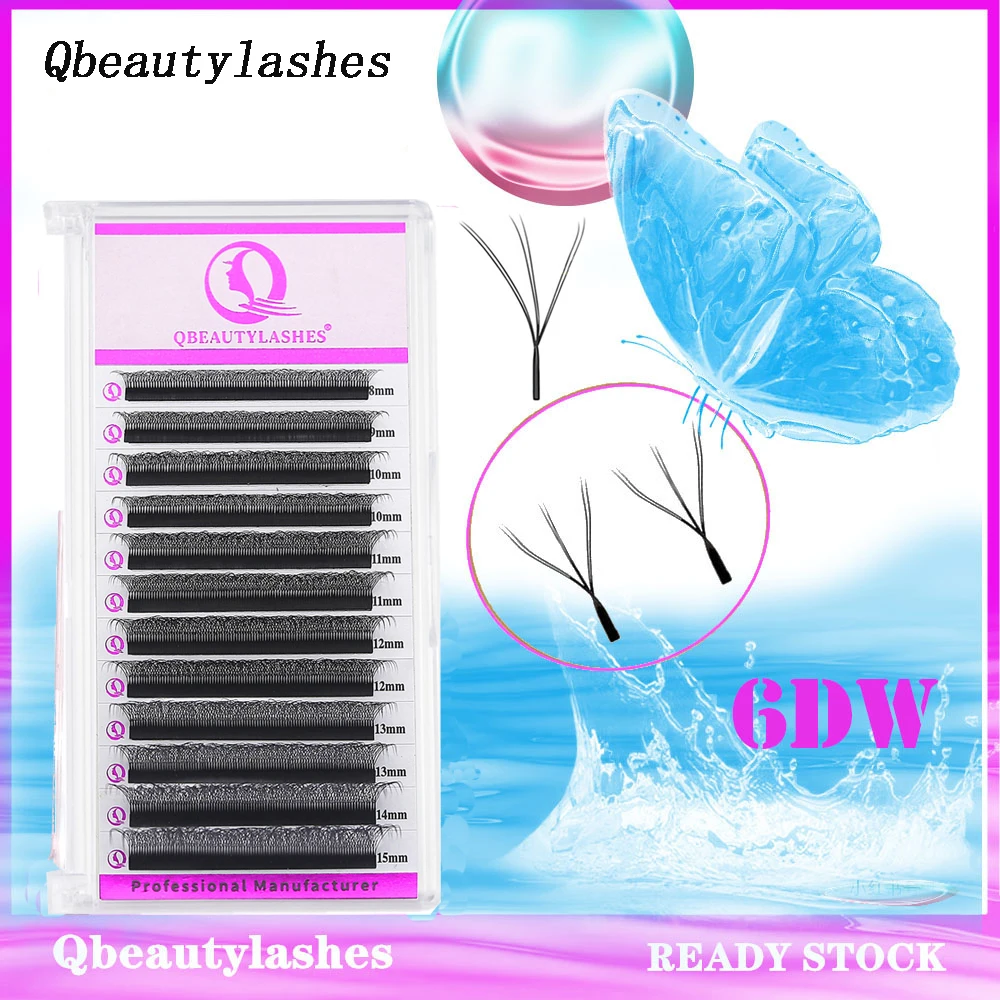 Qbeautylashes Estensioni ciglia a forma di YY Ventole di volume preconfezionate 3DW YY Ciglia individuali Salone professionale Forniture per ciglia finte