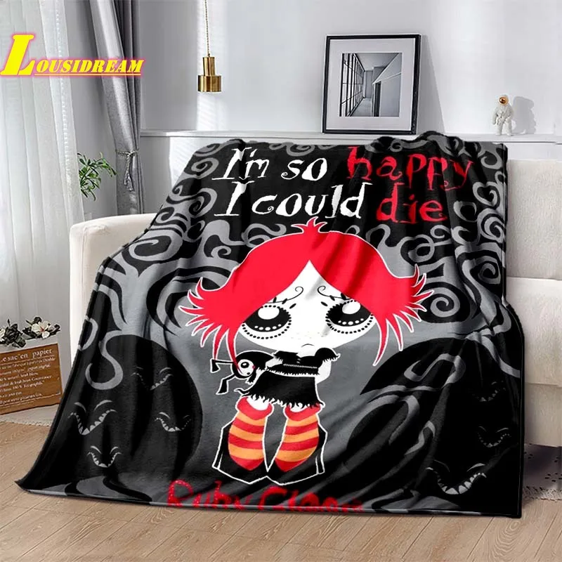 Cartoon Girl Blanket Ru-ruby gloomy Printed Blanket Soft and Comfortable Bedroom Sofa Bed Cover Camping Quilt Birthday Gift