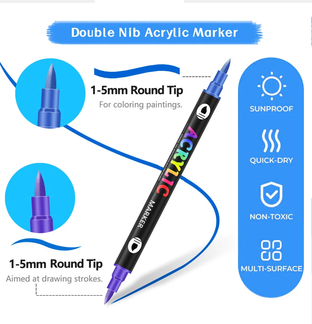 12/24/36/48/60/84 Pcs Highlighter Farbe Stift Doppel Headed Doppel Farbe Marker Kunst Marker Kunst schreibwaren Schule Bürobedarf – Detail 7