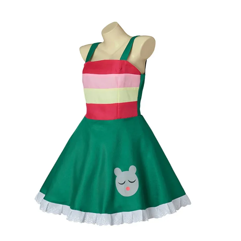 공주 스타 나비 코스프레 의상 녹색 드레스 역할 놀이 유니폼 할로윈 카니발 파티 드레싱 여성용