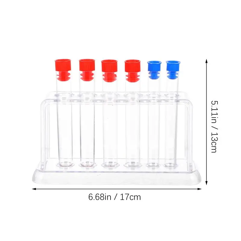 Juego de soportes de tubos de laboratorio, Kit de bastidor de tubos de ensayo, soporte de plástico, tubos de ensayo de tubo de lluvia, 6 agujeros, suministros escolares de laboratorio, 1 Juego