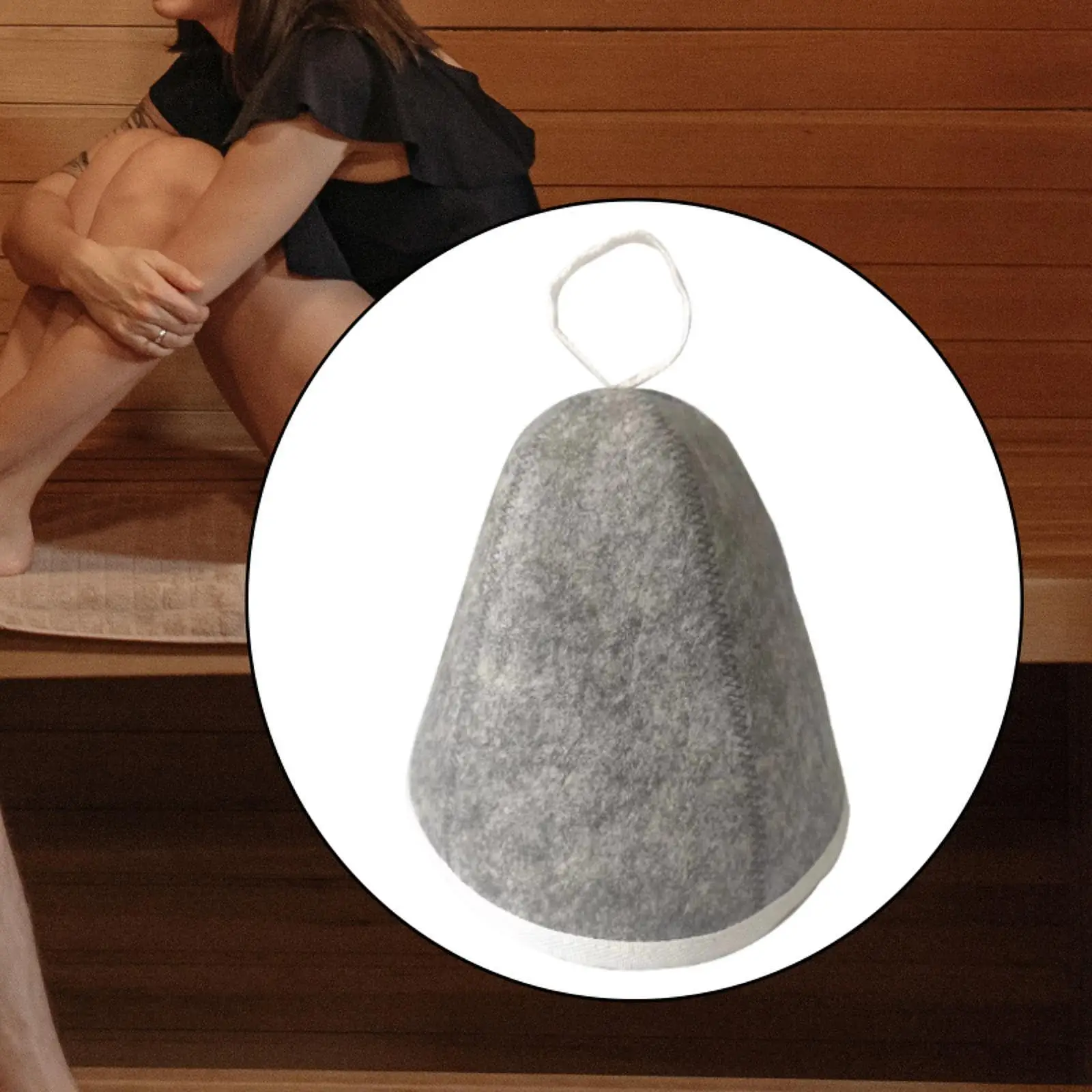 Wool Felt Sauna Cap Anti Heat Thickened Wool-Haired Felt Hat Headgear Sauna for Bathroom Sauna Hat Felt Absorbent Bath Spa Cap