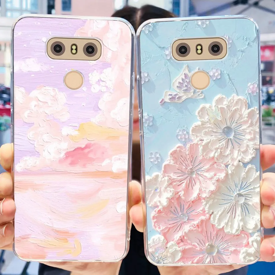 لينة سيليكون تبو الغطاء الخلفي ل lg، حالة رسمت جميل ل g6 ، g6 + ، h870 ، ls993 ، vs988 ، وق ، g6 plus ، g6plus #3