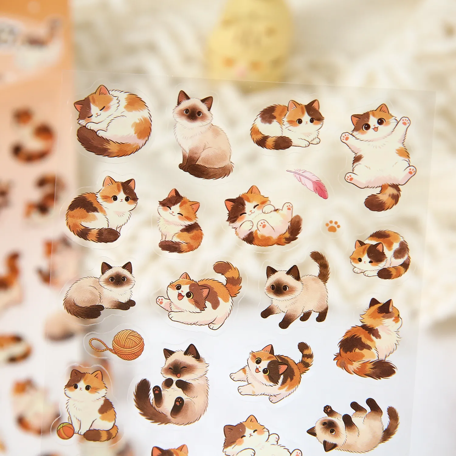 2sheets Cat Healing Hall Series Kawaii Fun Cartoon Die Cutting Stickers DIY Scrapbooking Material Cute Stationery Stickers