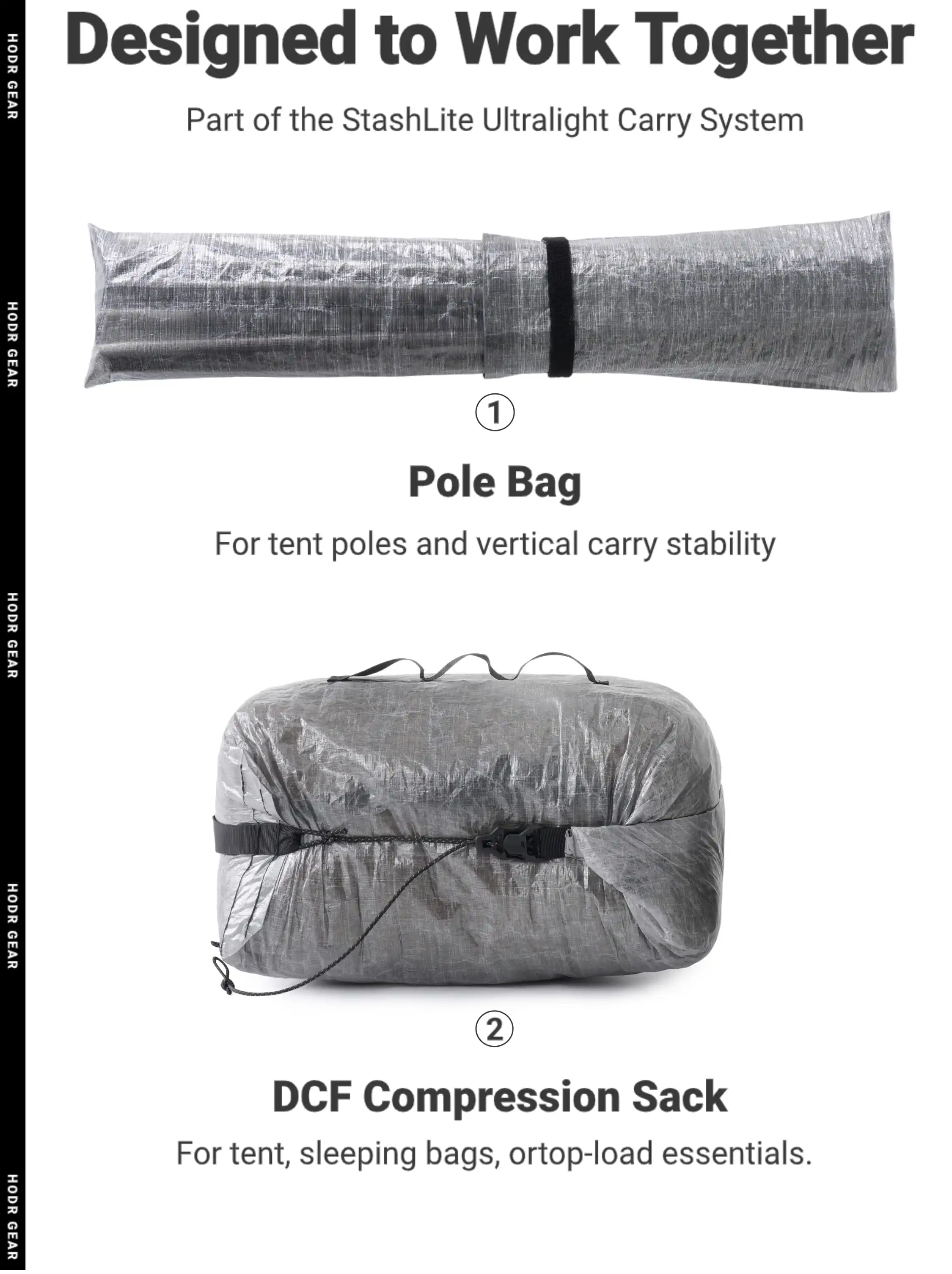 [HODRGEAR] Ultraleichte Dyneema-Zeltstangentasche, 9 g DCF, wasserdichter Aufbewahrungssack, Organizer-Koffer für Camping, Wandern, Zeltstangen, 30–55 cm – Detail 9