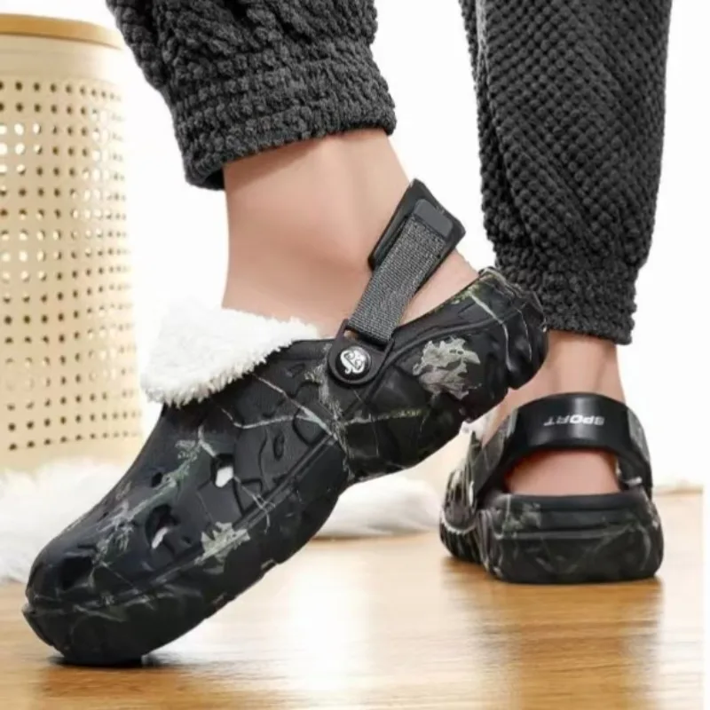 Winter Men's Slippers, Warm Cotton Shoes, Casual Slippers, EVA Plush Shoes, Comfortable and Lightweight Inner Liner Detachable