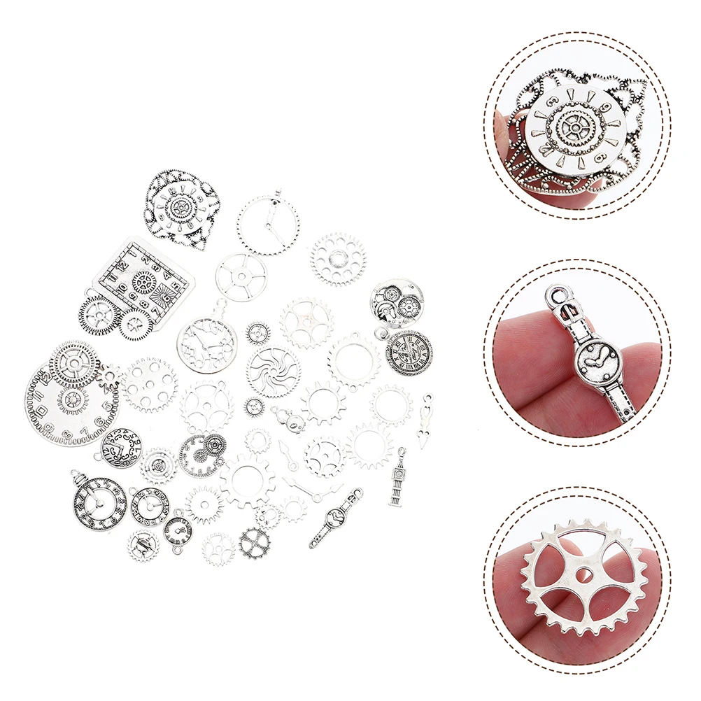 

Metal DIY Accessories Steampunk Gears Retro Punk Charms Small Watch Dial Decors Gear Shaped Jewelry Making charms for Necklace