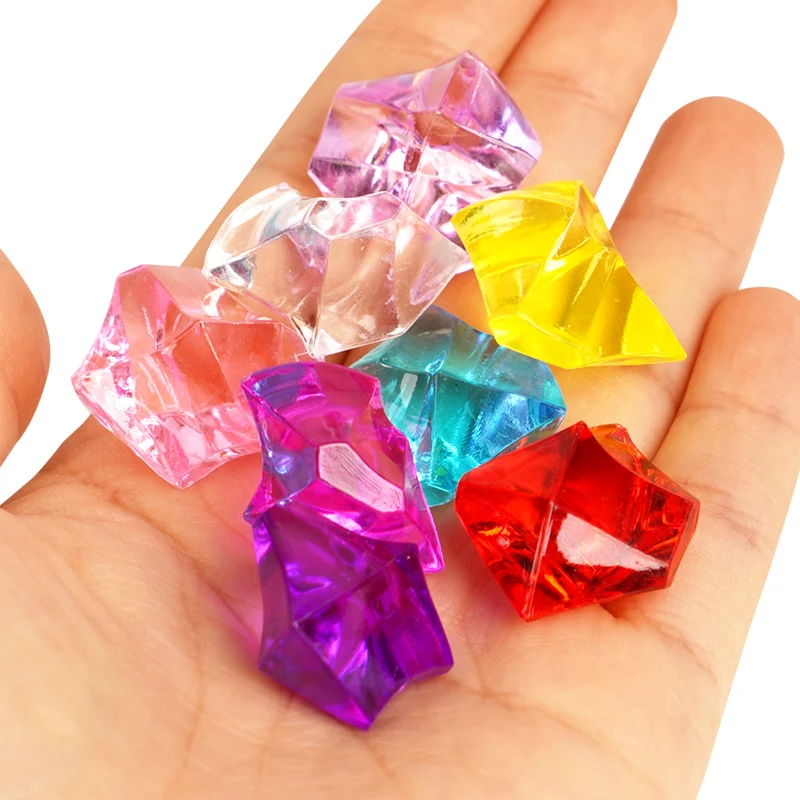 20/50pcs Acrylic Crystal Gem 18x25mm Stone Crushed Ice Rocks Aquarium Colorful Stone Fish Tank Vase Landscaping Decoration