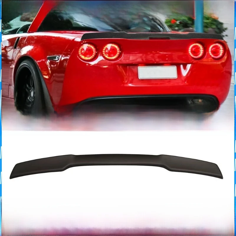 For 2005-2013 Corvette C6 ZR1 Wing Spoiler Extended Style ABS Plastic Rear Trunk Lid  Carbon fiber pattern car Accessories