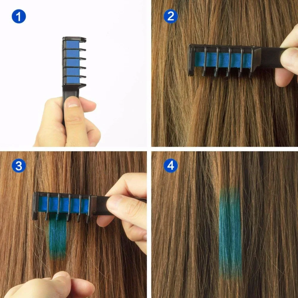 GOOD-1Pc Wegwerp Mode Kleur Tijdelijke Haarkleuring Kleur Kam Verven Haar Verven Pigment Kleine Kam