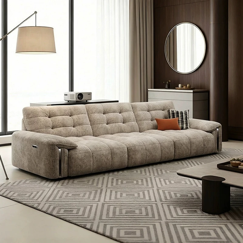 #Good Quality Recliner Sofa Microfiber Waterproof Relax Oversized Electric Sofa Modern Luxury Grey Divano Di Lusso Furniture Hom image 3