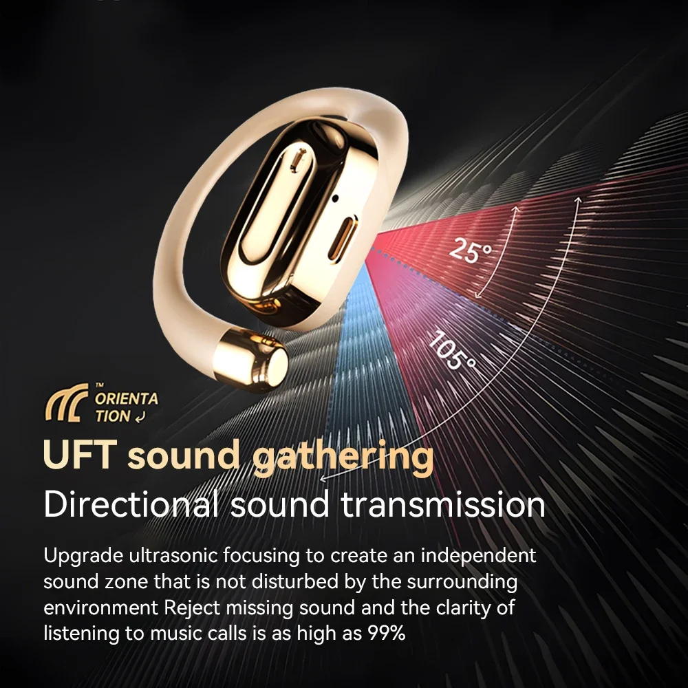 ワイヤレスヘッドセット骨伝導イヤホンオープンイヤースポーツ Bluetooth ヘッドフォン HiFi ステレオノイズリダクションイヤフォンマイク付き